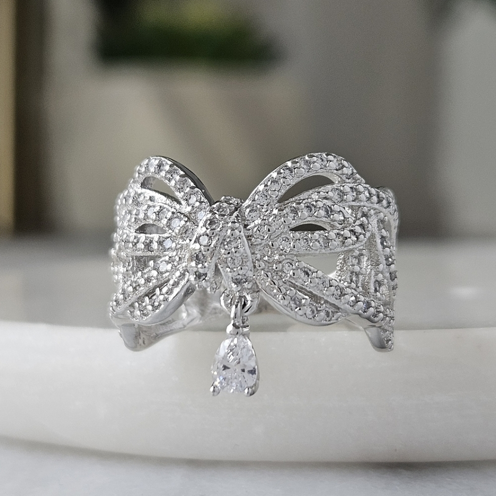 Deluxe Bow ring, 925 Sterling Silver Charmed Aroma Bow Collection